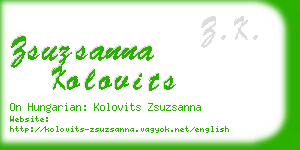 zsuzsanna kolovits business card